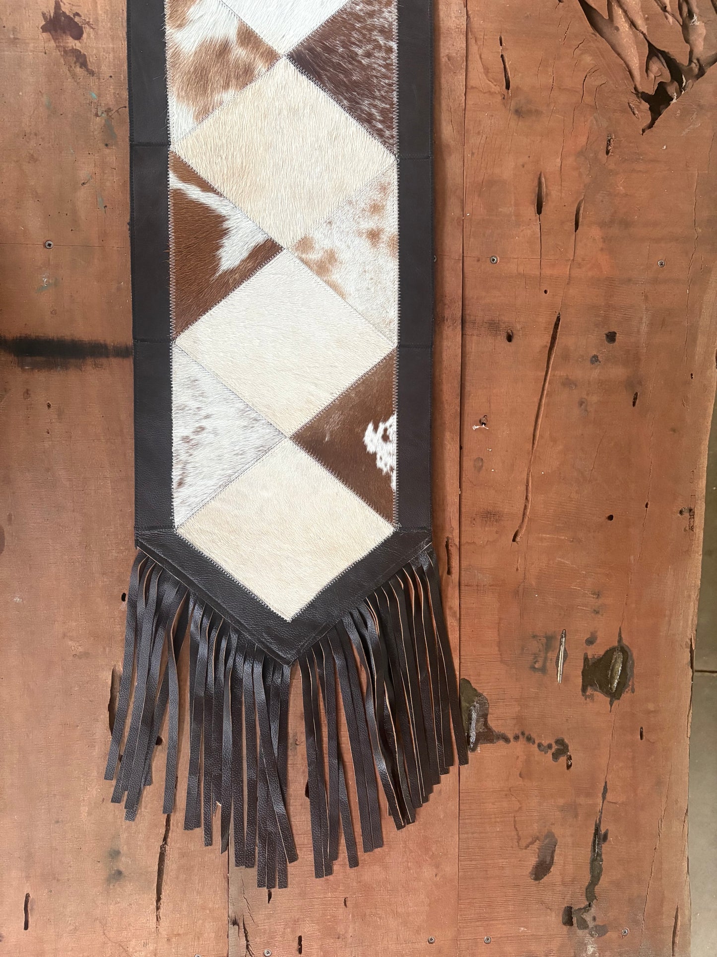 Diamond Cowhide Table Runner
