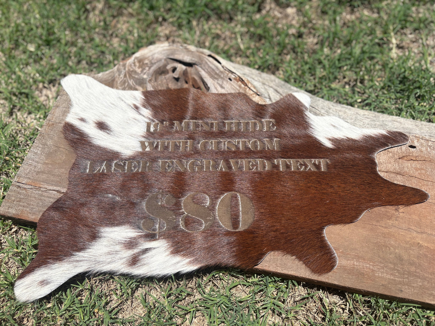 Custom Mini Cowhide (Laser Engraved & Cut)