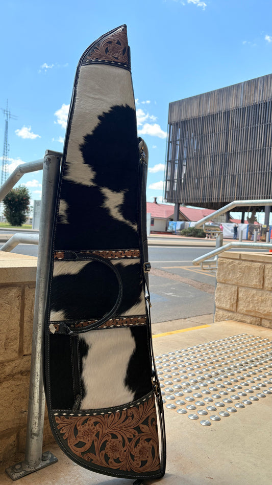 Tooled Leather & Cowhide Rifle Case