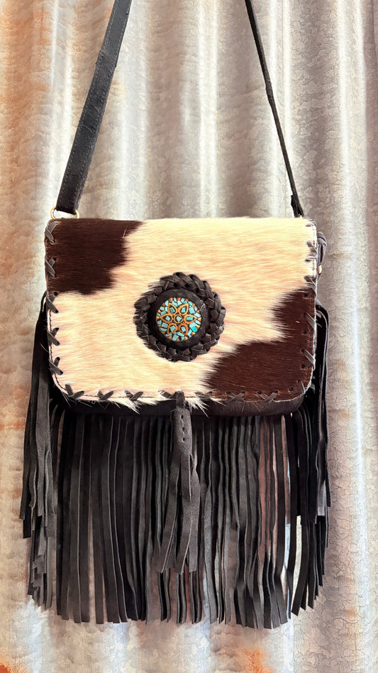 Cowhide Fringe Crossbody