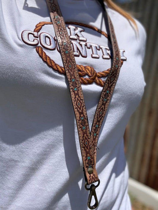 Turquoise Aztec Lanyard