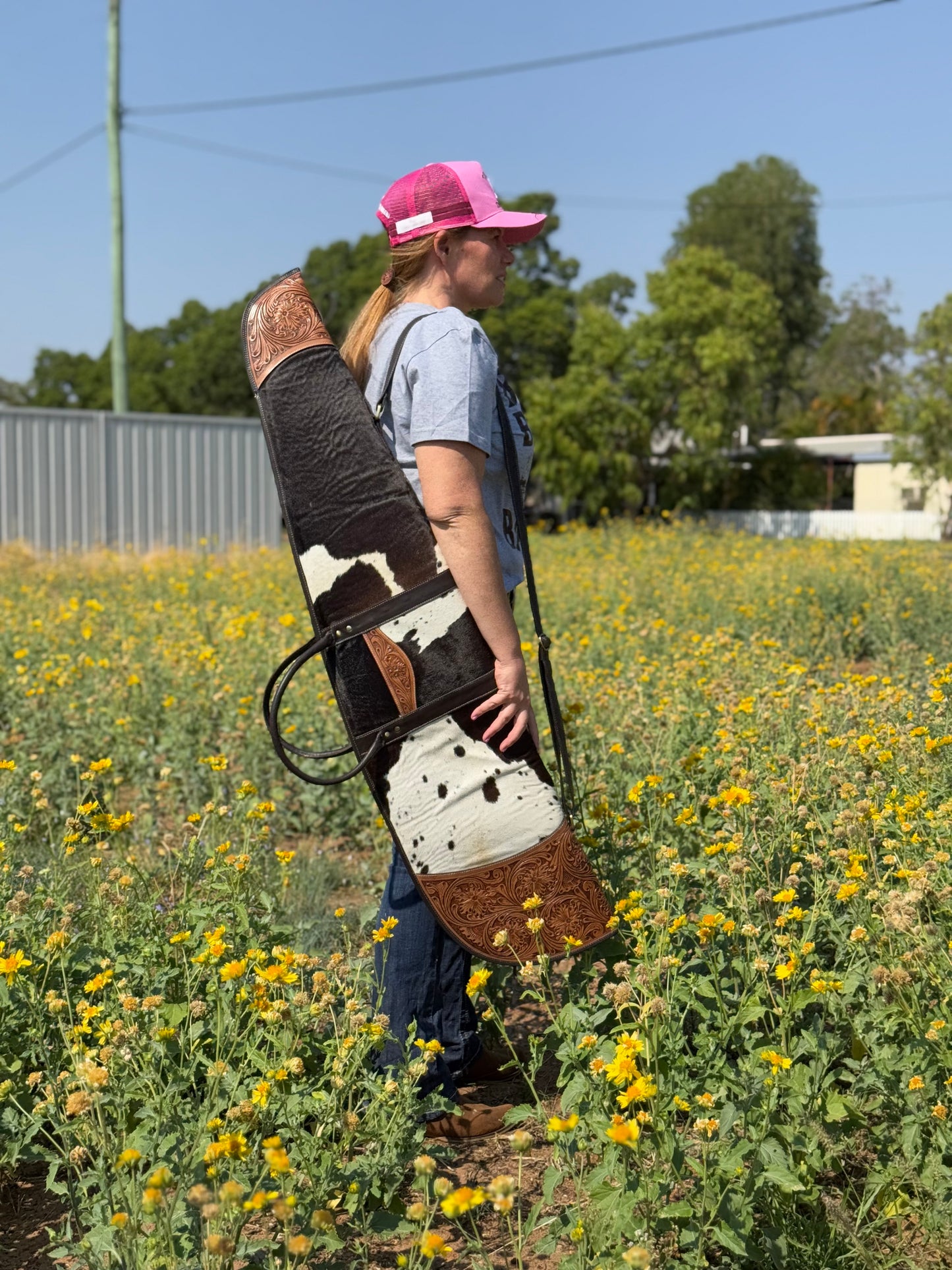 Large Tooled Leather Rifle Case