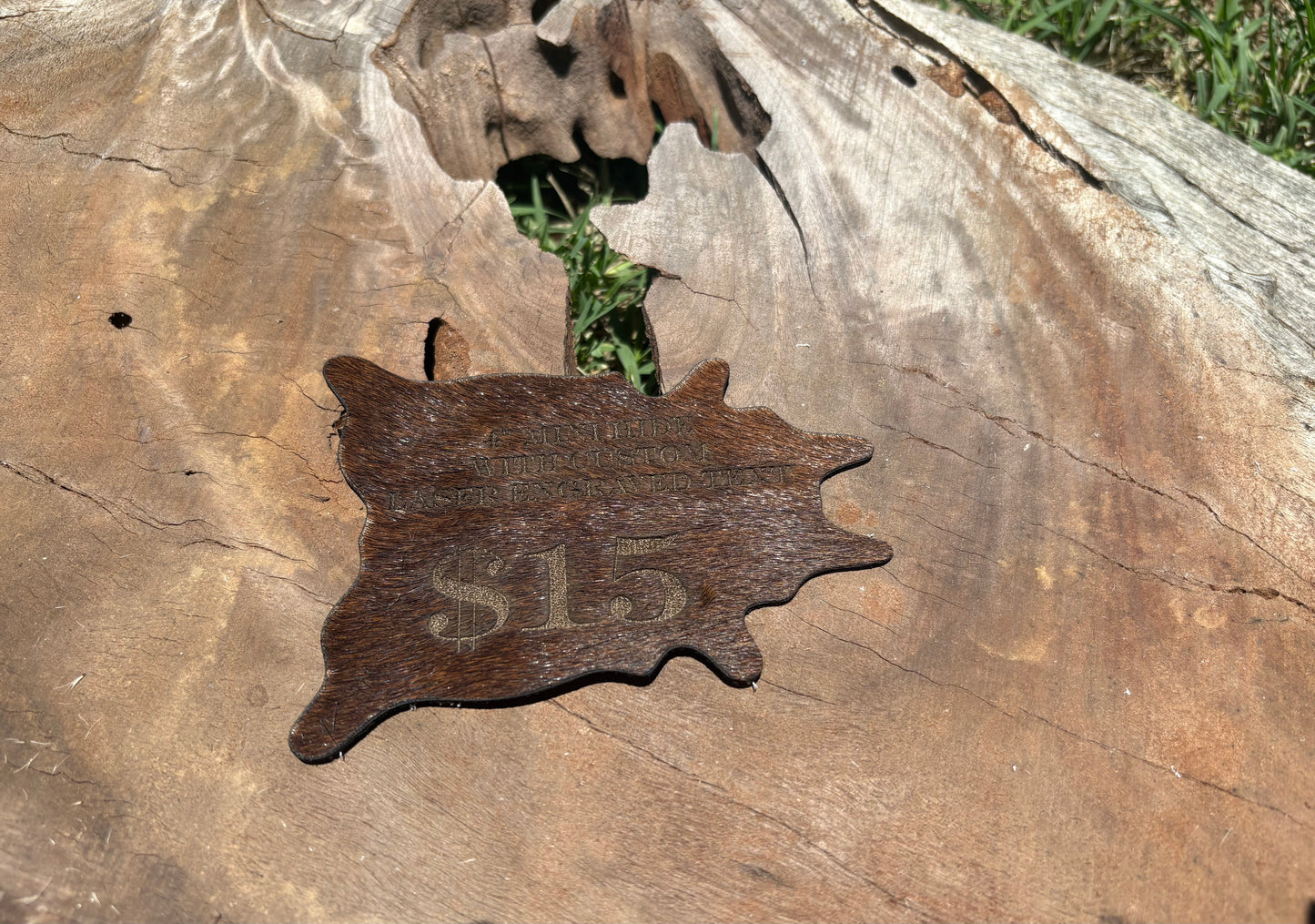 Custom Mini Cowhide (Laser Engraved & Cut)