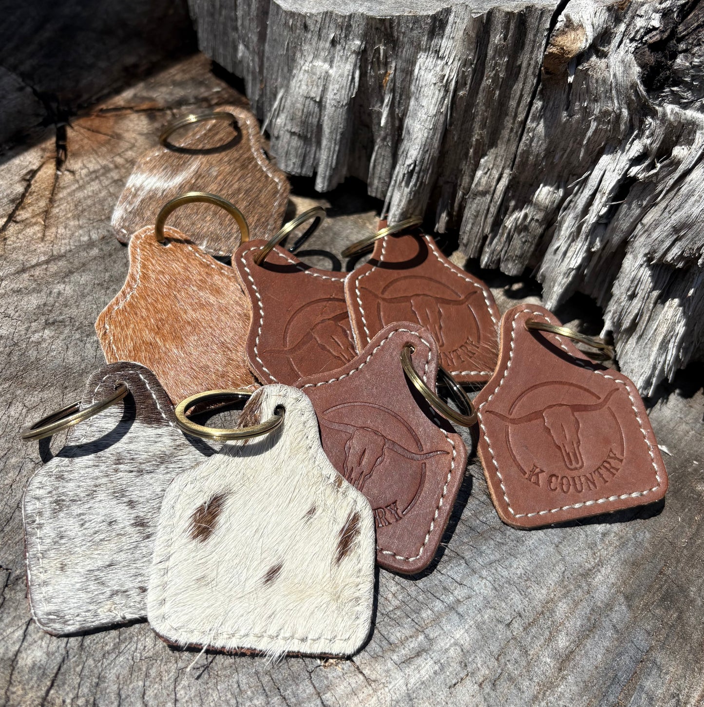 K Country Cowhide Keychain