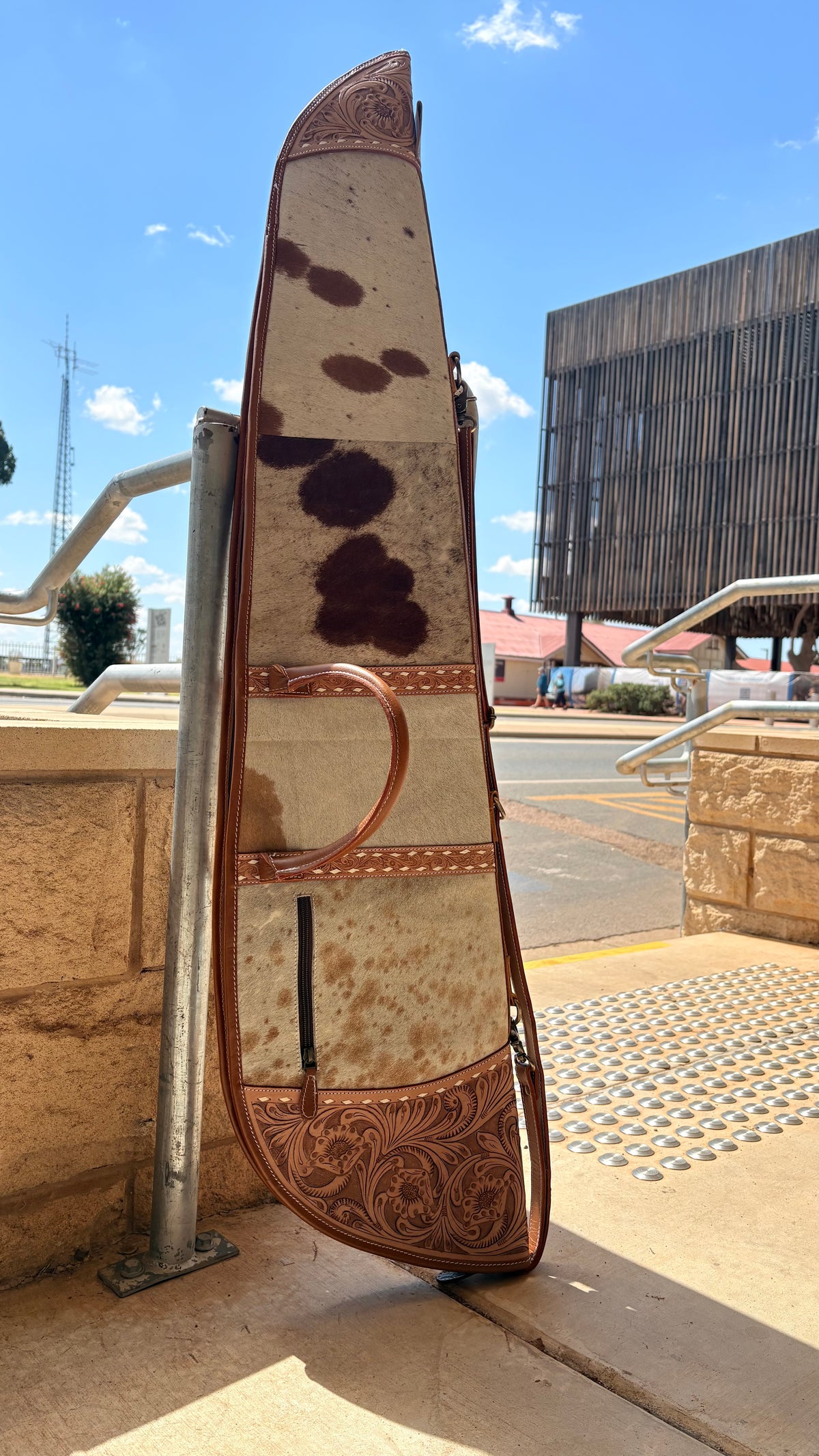 Tooled Leather & Cowhide Rifle Case