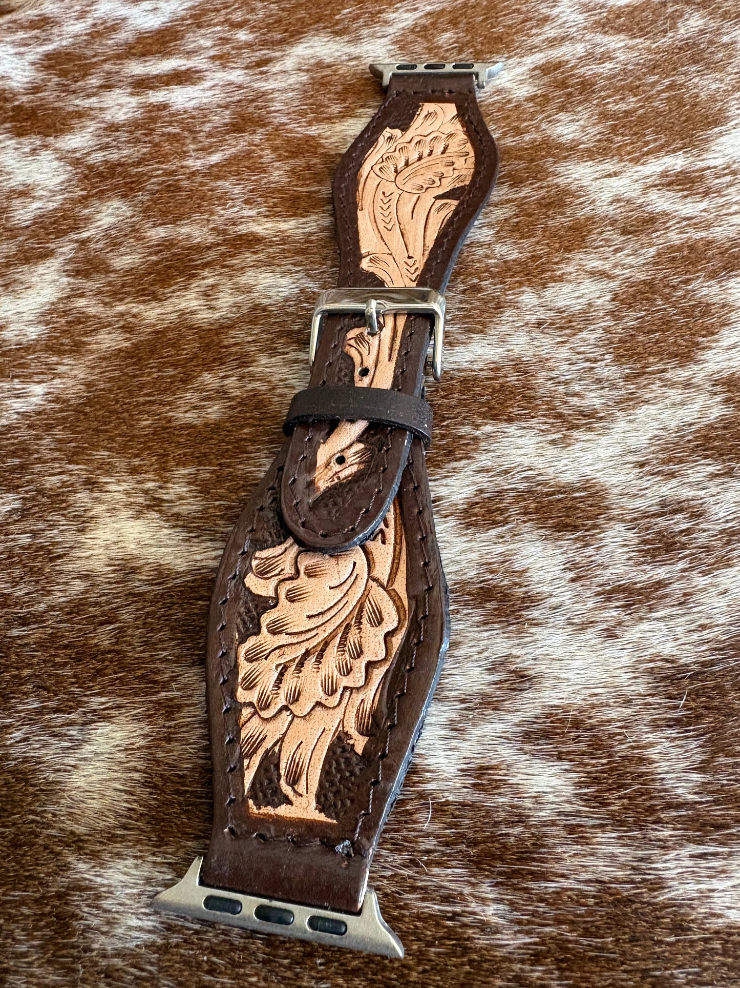 Tooled Leather Apple Watch Band