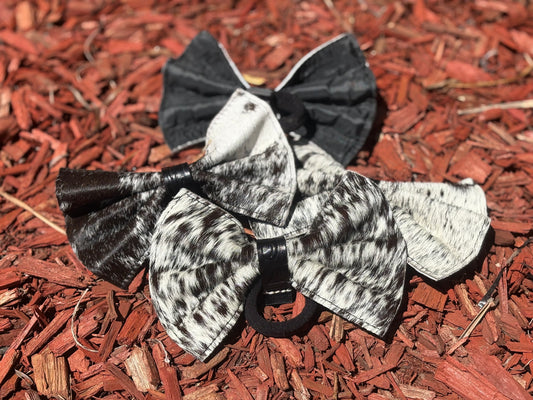 Cowhide Bow Hair Tie