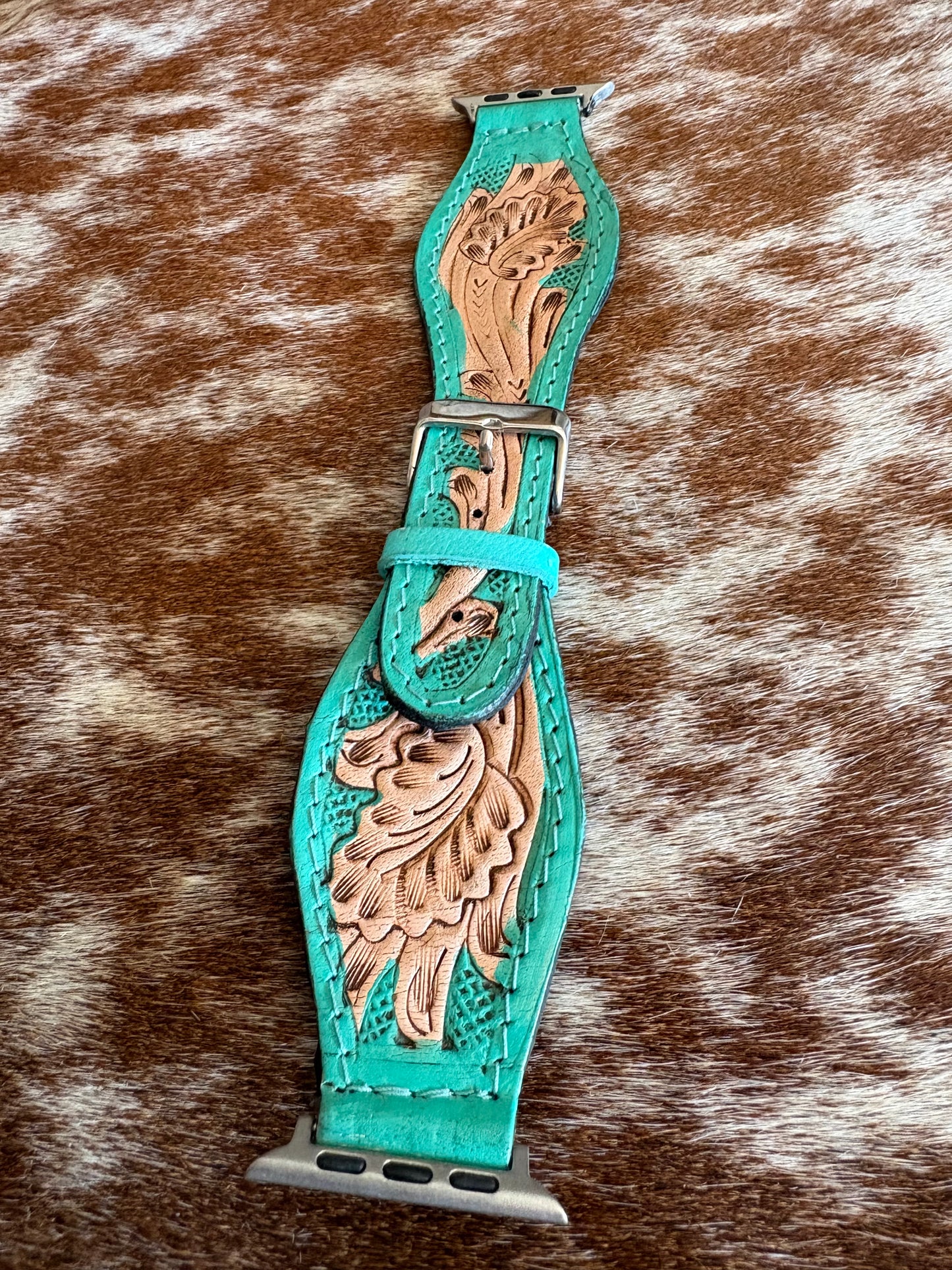 Tooled Leather Apple Watch Band