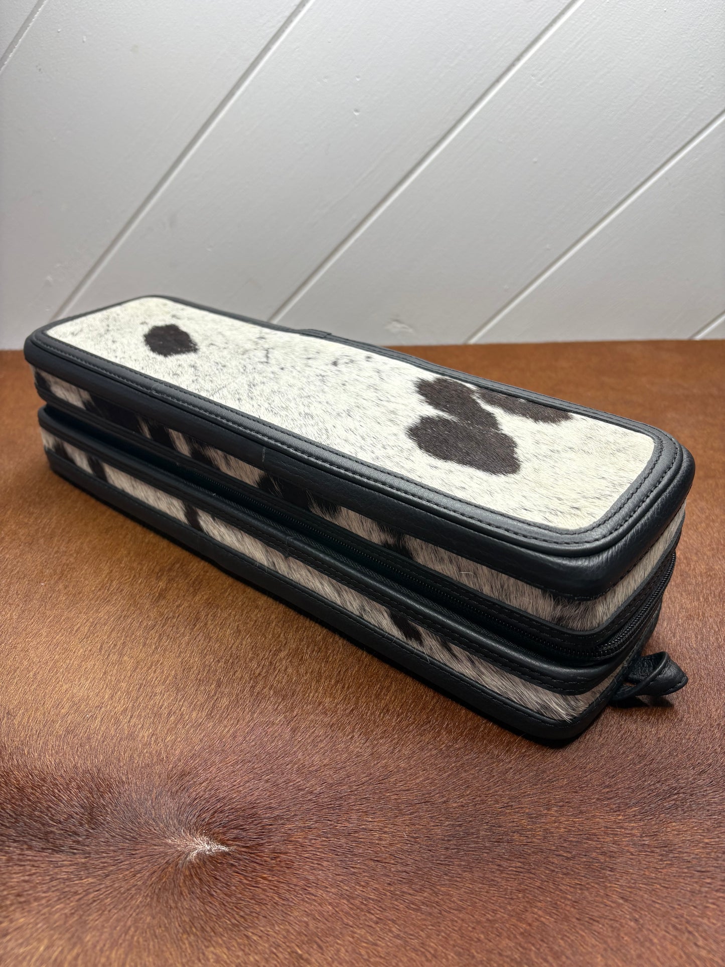 Cowhide & Tooled Leather Hair Tool Case