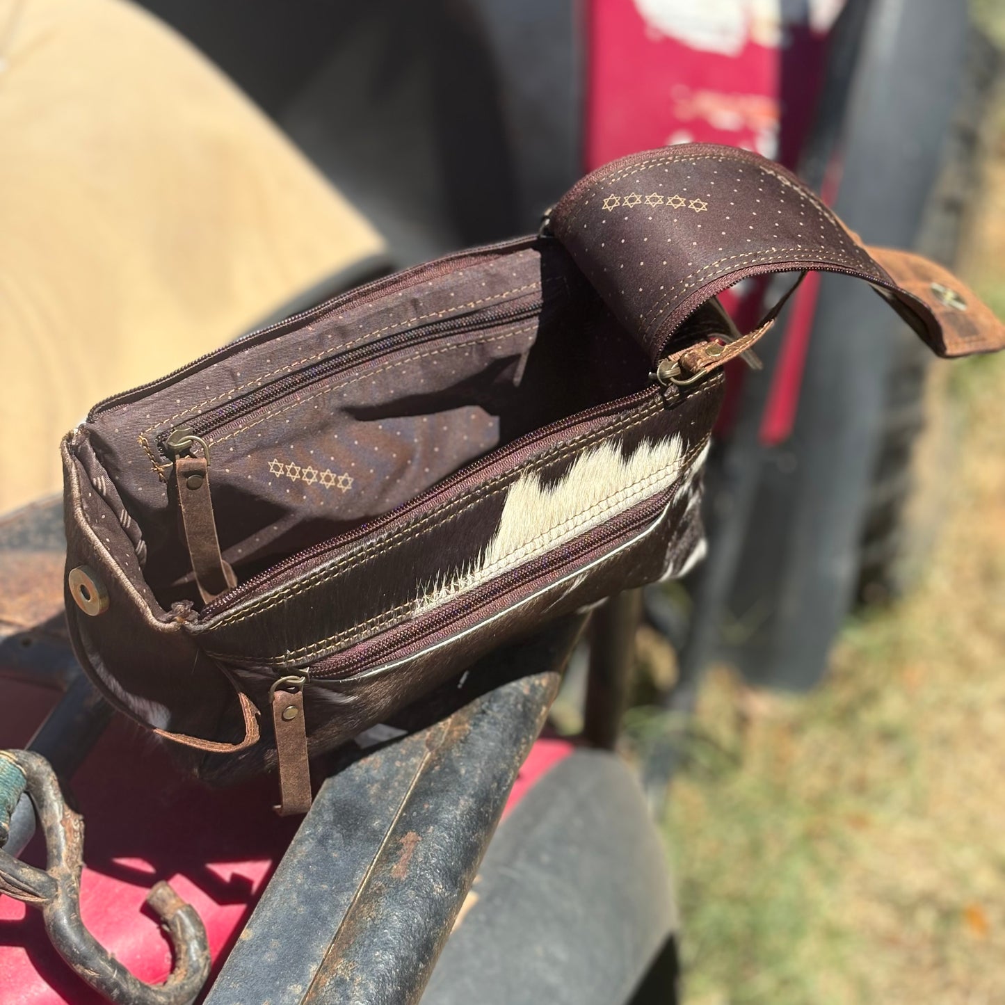 Cowhide Toiletry & Makeup Bag