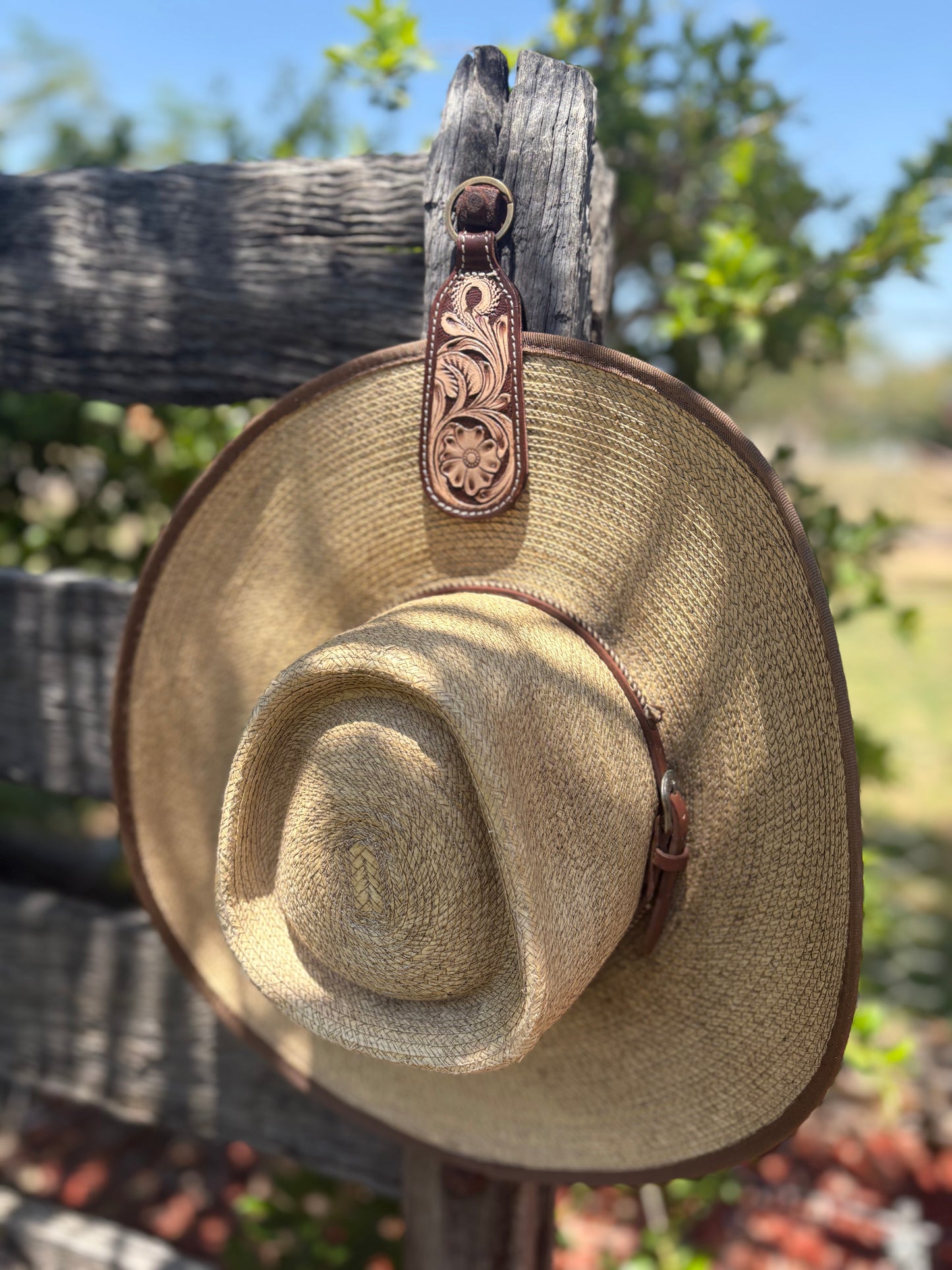 The Hat Wrangler - Magnetic Hat Clip (Tooled Leather)