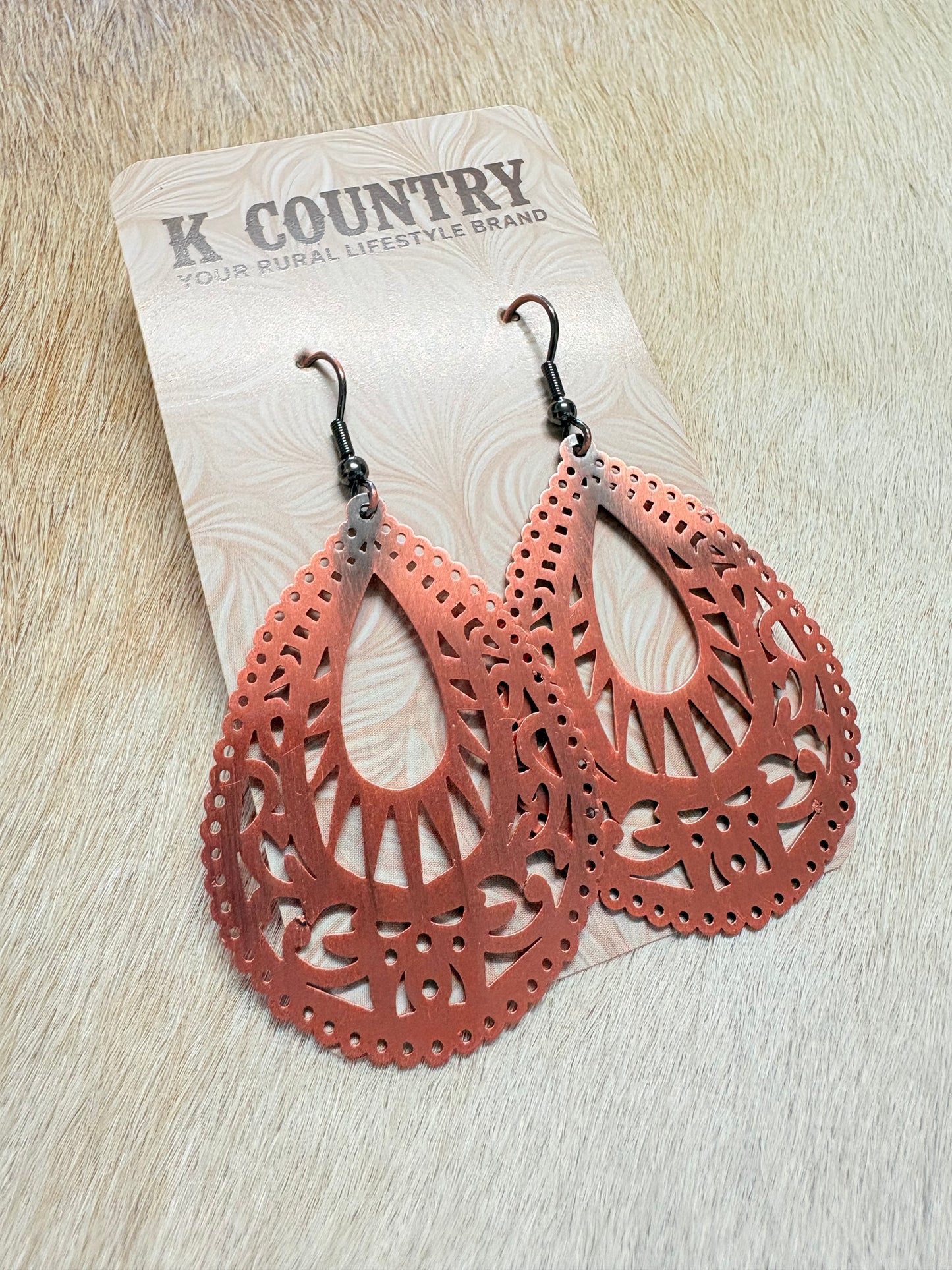 Copper Drop Earrings