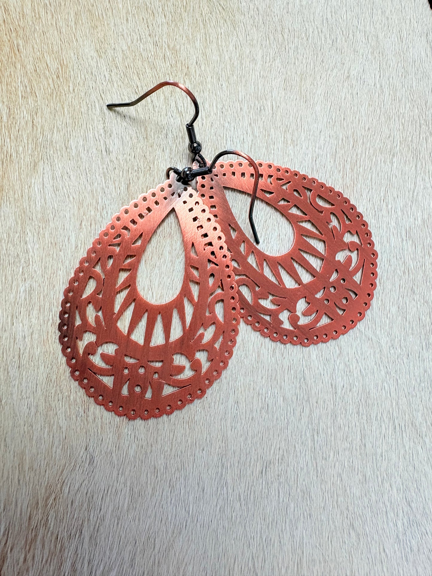 Copper Drop Earrings