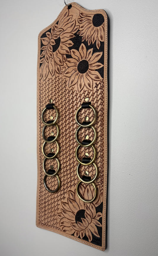Midnight Sunflower Western 10-Ring Scarf Holder