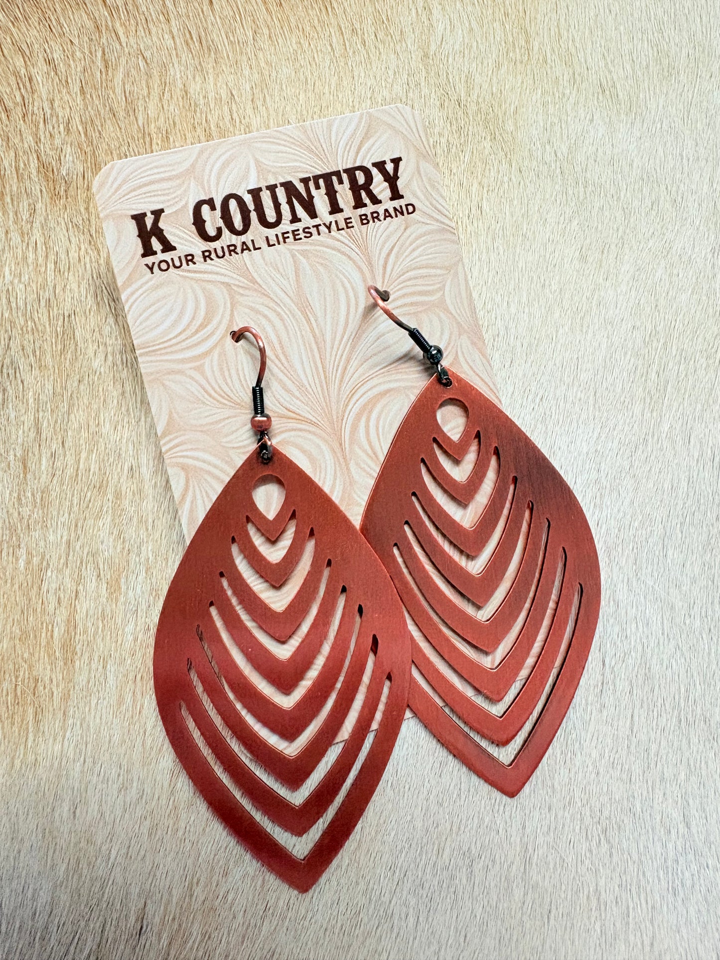 Copper Drop Earrings