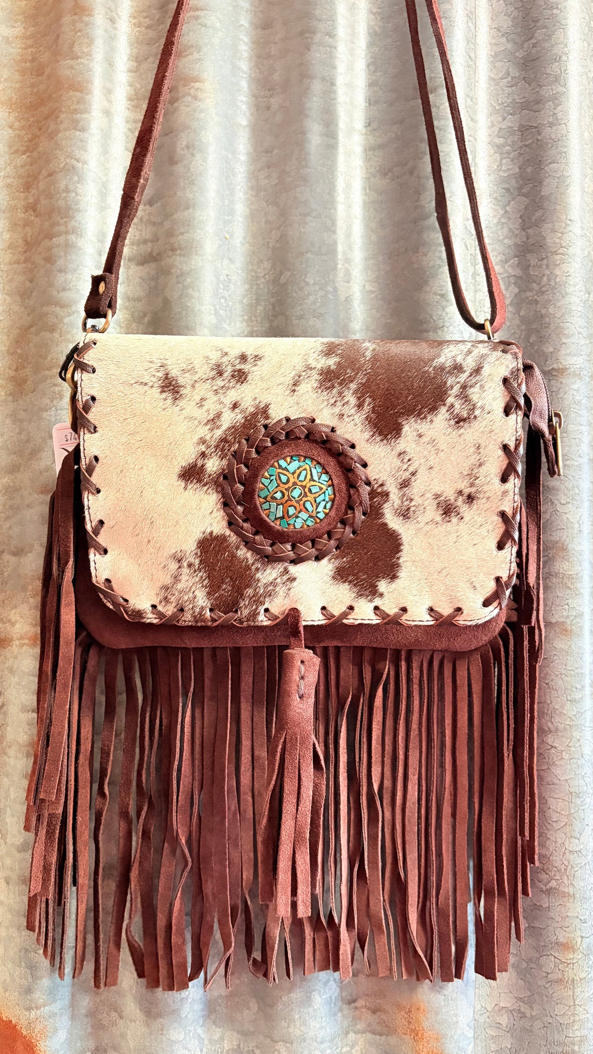 Cowhide Fringe Crossbody