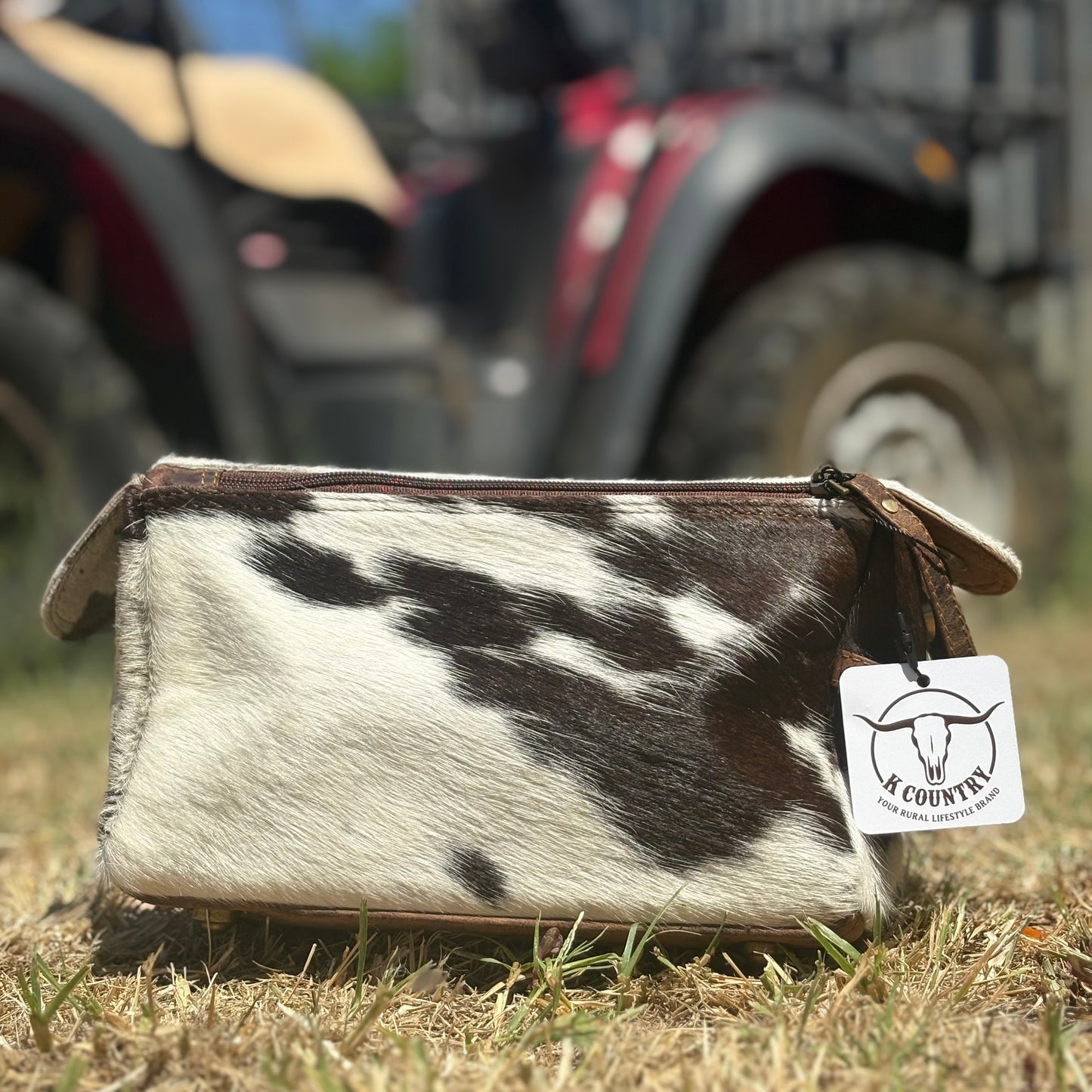 Cowhide Toiletry & Makeup Bag