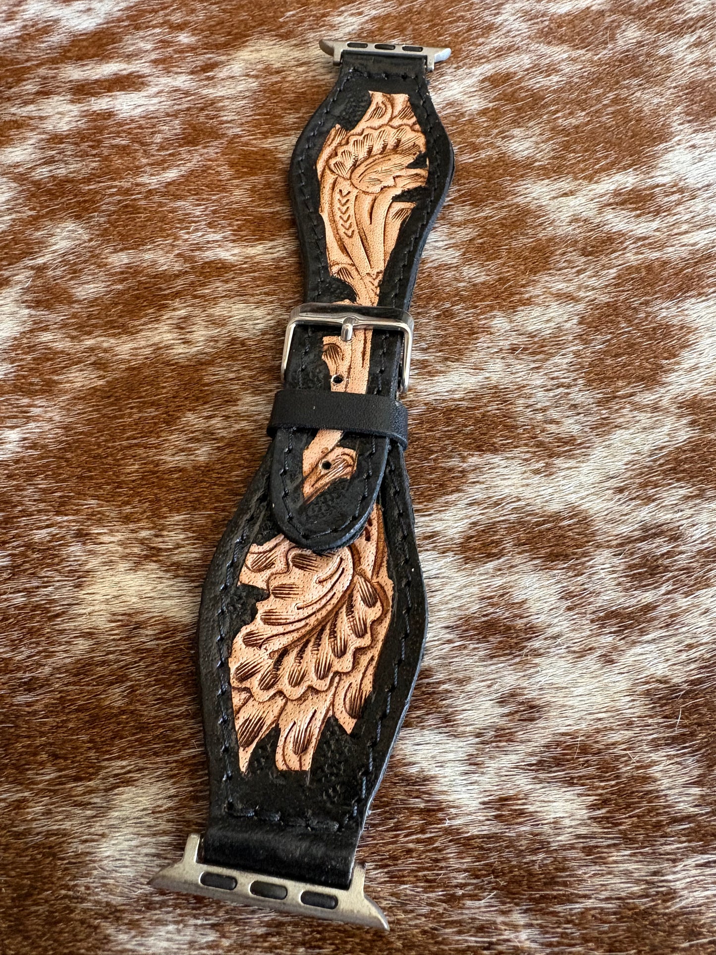 Tooled Leather Apple Watch Band
