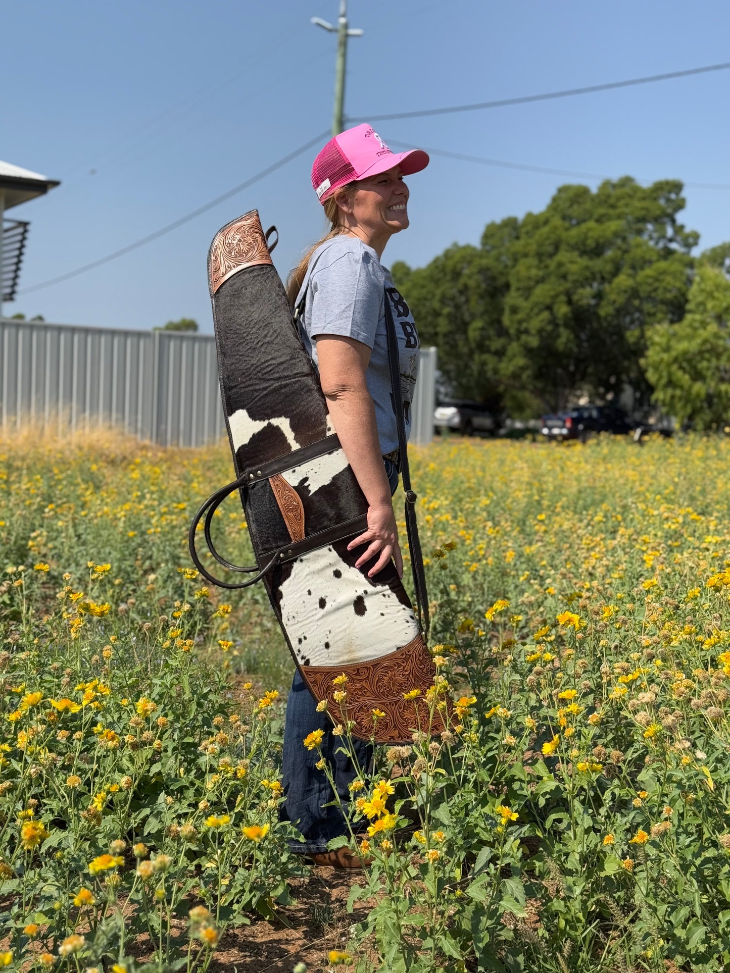 Large Tooled Leather Rifle Case