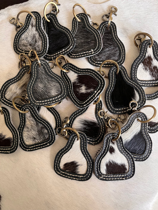 Cowhide Stitched Keychain