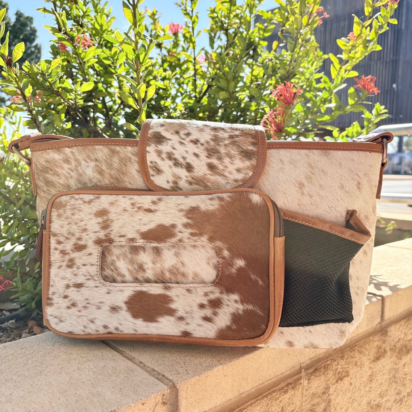 Cowhide Pram Caddy