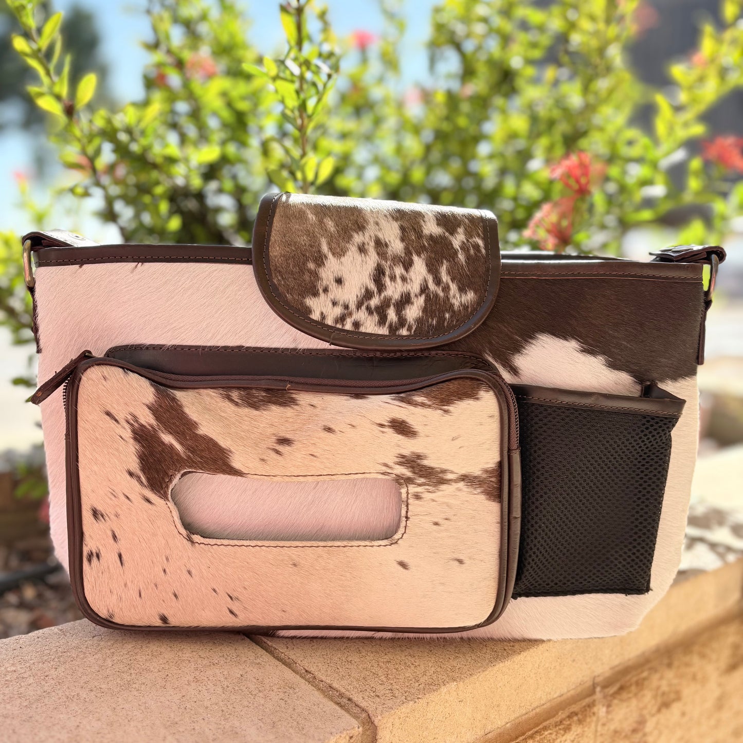 Cowhide Pram Caddy