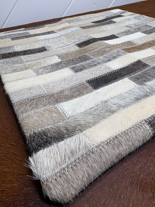Brickwork Cowhide Cushion Cover (16x16”)