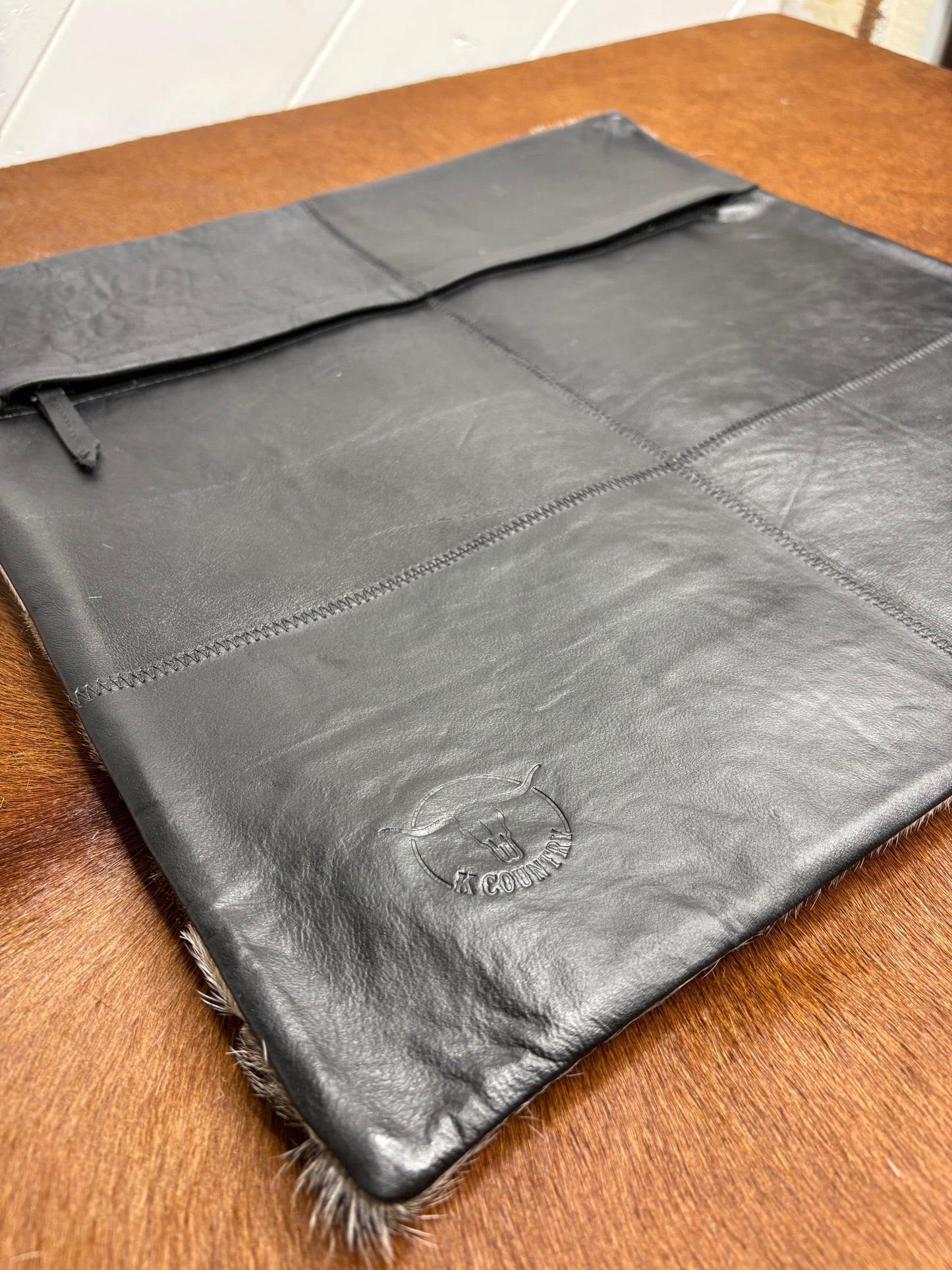 Brickwork Cowhide Cushion Cover (16x16”)