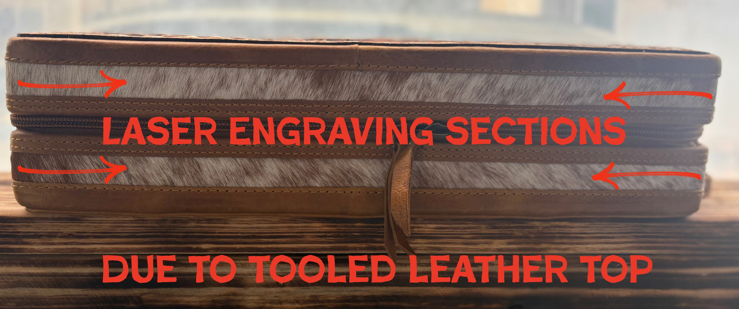 Cowhide & Tooled Leather Hair Tool Case