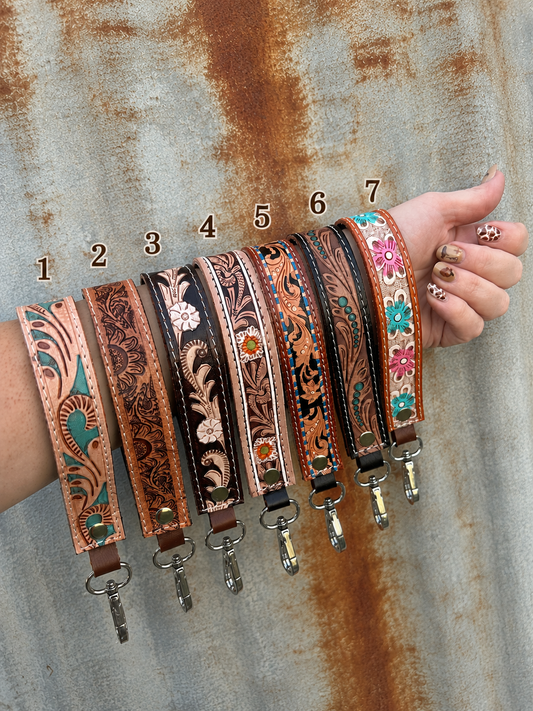 Tooled Leather Wristlets