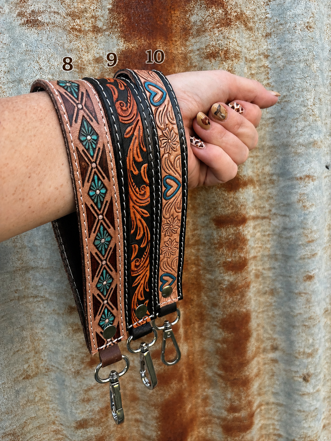 Tooled Leather Wristlets