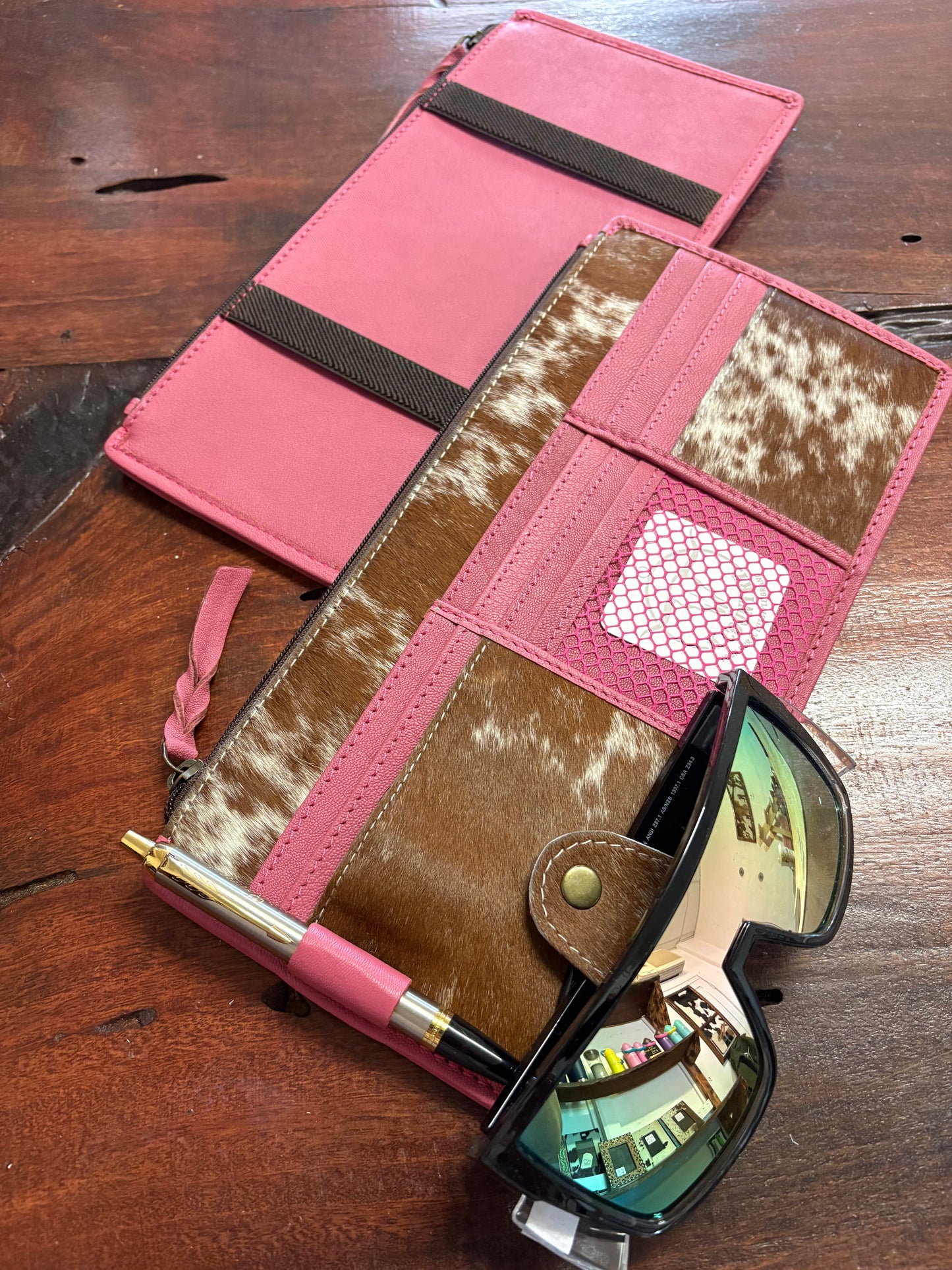 Cowhide Sun Visor Organiser