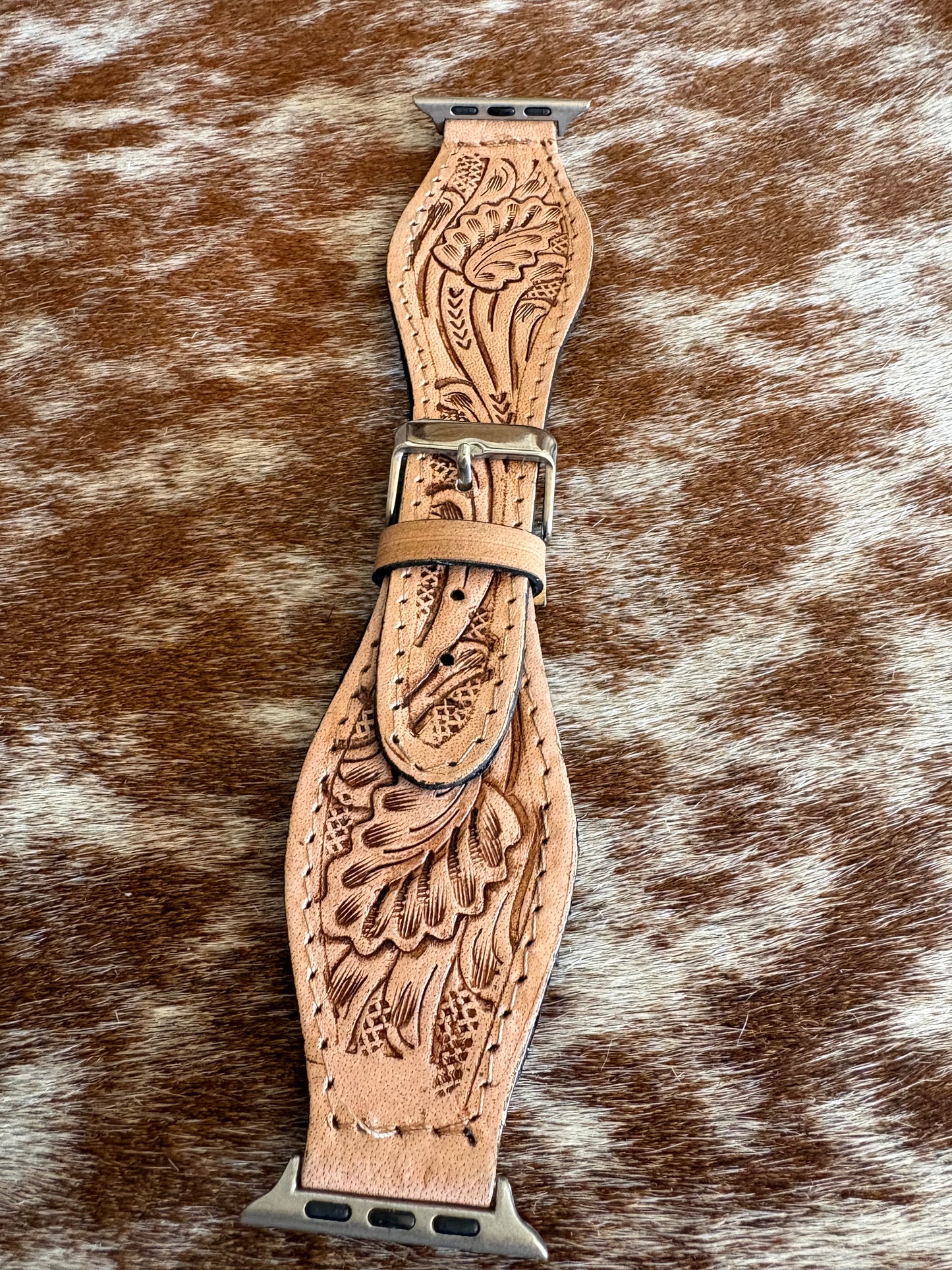 Tooled Leather Apple Watch Band