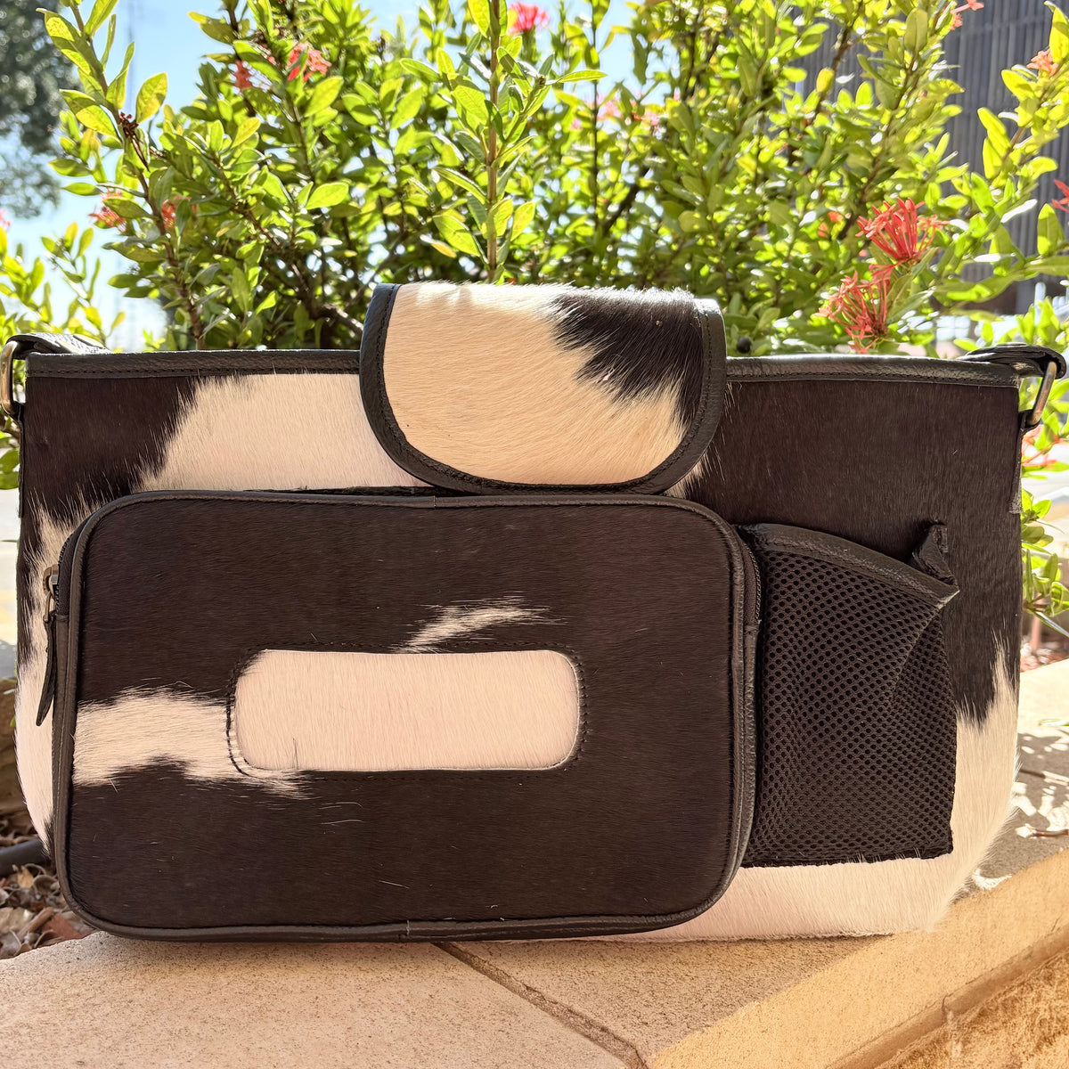 Cowhide Pram Caddy