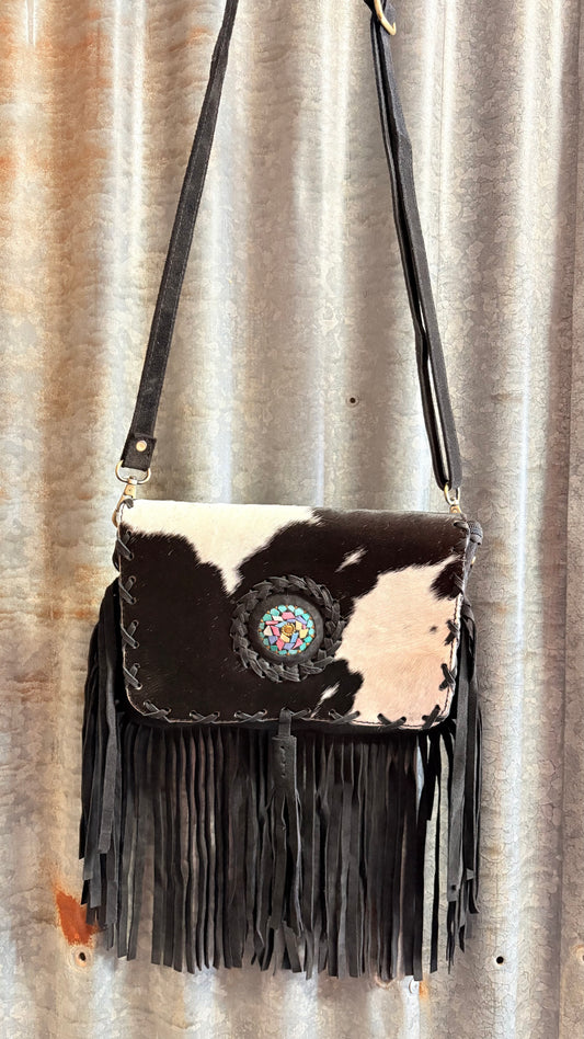 Cowhide Fringe Crossbody