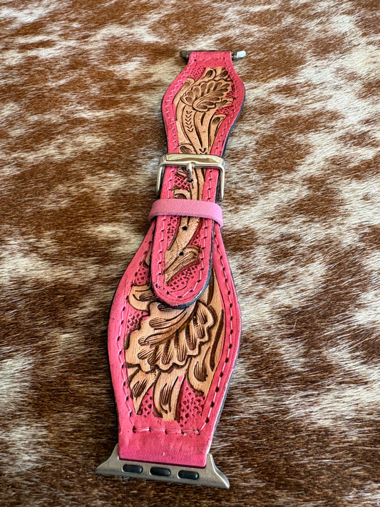 Tooled Leather Apple Watch Band